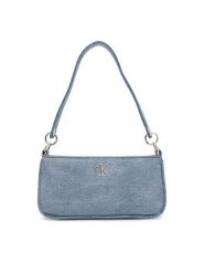 Calvin Klein Torebka Denim Shoulder Pouch W/Strap LV04F3217G Niebieski. Niebieskie torebki klasyczne damskie Calvin Klein, z denimu, bez dodatków. Za 289.99 zł.
