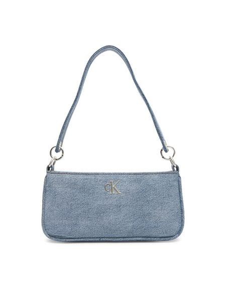 Calvin Klein Torebka Denim Shoulder Pouch W/Strap LV04F3217G Niebieski. Niebieskie torebki klasyczne damskie Calvin Klein, z denimu, bez dodatków. Za 249.99 zł.