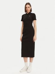 Lacoste Sukienka codzienna EF9622 Czarny Slim Fit. Czarne sukienki damskie Lacoste, bez wzorów, z bawełny, bez ramiączek. Za 419.99 zł.