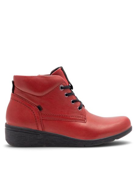 Go Soft Trzewiki WI16-JANE ZULA-03 Czerwony. Czerwone botki damskie GO SOFT, ze skóry, bez obcasa, na płaskiej podeszwie, bez zapięcia. Za 249.99 zł.