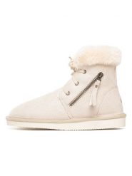 ISLAND BOOT Botki zimowe "Celeste" w kolorze kremowym rozmiar: 41. Brązowe botki damskie Island Boot, na zimę, z materiału, bez obcasa, bez zapięcia. Za 130.81 zł.