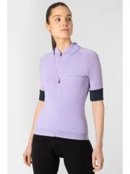 Super.natural Koszulka kolarska "Grava Summer" w kolorze fioletowym rozmiar: XL. Różowe koszulki damskie super.natural, xl, bez wzorów, z wełny, bez kołnierzyka, bez ramiączek. Za 217.99 zł.