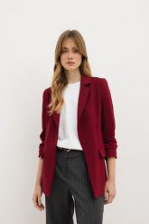 MARYNARKA NANCY BORDOWA XS - Flawless. Czerwone marynarki i żakiety damskie Flawless, xs, bez wzorów, z elastanu, eleganckie. Za 472.00 zł.