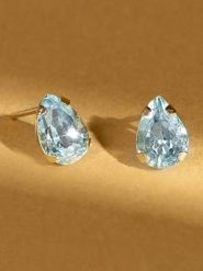 OR ÉCLAT Złote kolczyki-wkrętki "Duo Citrine et Topaze" z topazami rozmiar: onesize. Niebieskie kolczyki damskie Or Éclat, z topazem, złote. Za 326.99 zł.