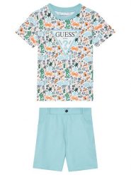 Guess Komplet t-shirt i szorty sportowe N6GG00 K8HM4 Niebieski Regular Fit. Niebieskie t-shirty i koszulki chłopięce Guess, z aplikacjami, z bawełny, bez kołnierzyka, bez ramiączek. Za 189.99 zł.
