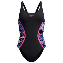 Strój kąpielowy damski Speedo Hyperboom Splc Msclbk. Czarne stroje jednoczęściowe Speedo, bez wzorów. Za 169.99 zł.