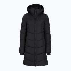 Płaszcz ocieplany damski BOGNER FIRE+ICE Aenny 3. Czarne płaszcze damskie bez wzorów, z materiału, bez kaptura. Za 2,349.00 zł.