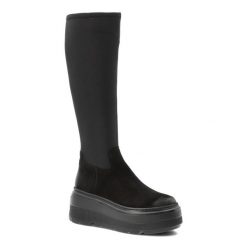 Czarne Kozaki Chebello Eleganckie Buty Damskie. Czarne kozaki damskie CheBello, bez obcasa, bez zapięcia. Za 649.00 zł.