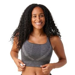 Biustonosz termoaktywny Smartwool Intraknit Strappy. Czarne biustonosze sportowe damskie Smartwool, bez wzorów. Za 239.99 zł.