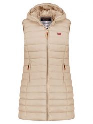 Geographical Norway Kamizelka pikowana "Vatikolor" w kolorze beżowym rozmiar: M. Brązowe kamizelki damskie Geographical Norway, m, bez wzorów, bez kaptura. Za 144.92 zł.