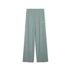 Puma Spodnie Ess Elevated High-Waist Straight 68502530. Zielone spodnie dresowe damskie Puma, xs, bez wzorów, z dresówki, z podwyższonym stanem. Za 182.50 zł.