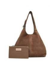 Coccinelle Torebka SHA Coccinelle C-Easy E1 THE 11 01 01 Beżowy. Brązowe shopper bag Coccinelle, bez wzorów, ze skóry, bez dodatków. Za 1,399.00 zł.