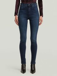 G-Star Dżinsy - Skinny fit - w kolorze granatowym rozmiar: W27/L30. Niebieskie jeansy damskie G-Star, z podwyższonym stanem. Za 355.78 zł.