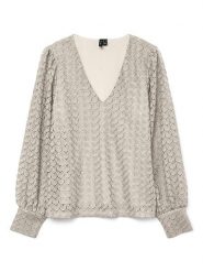 Vero Moda Bluzka w kolorze beżowym rozmiar: XS. Brązowe bluzki damskie Vero Moda, xs, bez wzorów, z koronki, bez kołnierzyka, bez ramiączek. Za 61.60 zł.