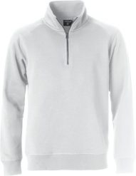 Clique Classic Half Zip bluza ½ zip unisex z ukrytą kieszenią – white. Białe bluzy damskie CLIQUE, s, bez wzorów, z bawełny, bez kaptura. Za 219.96 zł.