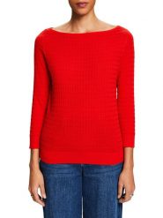 ESPRIT Sweter w kolorze czerwonym rozmiar: XL. Czerwone swetry klasyczne damskie ESPRIT, xl, z bawełny, bez kołnierzyka. Za 83.42 zł.