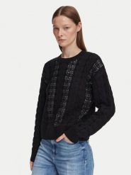Guess Sweter W6YR21 Z0965 Czarny Regular Fit. Czarne swetry klasyczne damskie Guess, l, z bawełny, bez kołnierzyka. Za 524.99 zł.