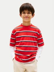 Tommy Hilfiger T-Shirt Essential Flag KB0KB09646 Czerwony Regular Fit. Czerwone t-shirty i koszulki chłopięce Tommy Hilfiger, bez wzorów, z bawełny, bez kołnierzyka, bez ramiączek. Za 89.99 zł.