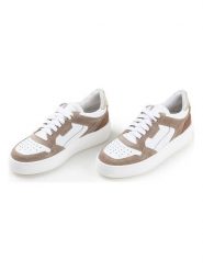 Anna Morellini Skórzane sneakersy "Stelda" w kolorze biało-brązowym rozmiar: 41. Białe obuwie sportowe damskie Anna Morellini, bez zapięcia. Za 408.49 zł.