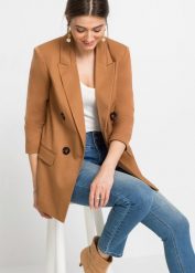 Żakiet. Brązowe marynarki i żakiety damskie bonprix, bez wzorów, eleganckie. Za 169.99 zł.