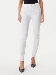Guess Jeansy W5GA34D5N72 Beżowy Slim Fit. Brązowe rurki damskie Guess, z aplikacjami, z bawełny. Za 249.99 zł.