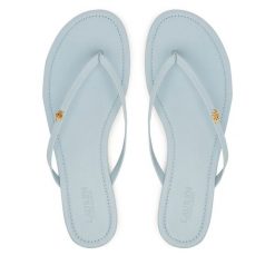 Japonki LAUREN RALPH LAUREN. Niebieskie klapki damskie Lauren Ralph Lauren, bez wzorów, bez obcasa, bez zapięcia. Za 379.99 zł.