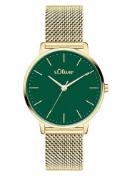 S.Oliver Zegarek kwarcowy w kolorze złoto-zielonym rozmiar: onesize. Zielone, analogowe zegarki damskie S.Oliver, metalowe. Za 173.99 zł.