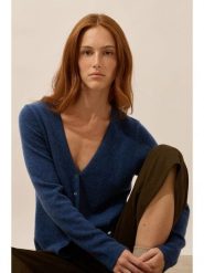 Just Cashmere Kaszmirowy kardigan "Norma" w kolorze granatowym rozmiar: S. Niebieskie kardigany damskie Just Cashmere, s, bez wzorów, z kaszmiru. Za 347.99 zł.