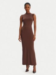 Bardot Sukienka koktajlowa Veneda High Neck 59948DB Brązowy Slim Fit. Brązowe sukienki damskie Bardot, bez wzorów, z syntetyku, wizytowe, bez ramiączek. Za 369.99 zł.