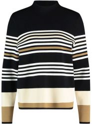 Gerry Weber Sweter w kolorze czarno-biało-karmelowym rozmiar: 48. Białe swetry klasyczne damskie Gerry Weber, bez kołnierzyka. Za 162.49 zł.