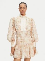 BARDOT Sukienka koktajlowa 58421DB3 Beżowy Regular Fit. Brązowe sukienki damskie Bardot, bez wzorów, z syntetyku, wizytowe, bez ramiączek. Za 729.99 zł.