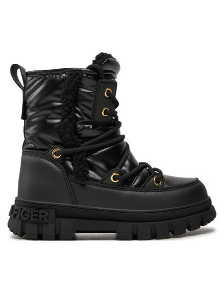 Tommy Hilfiger Śniegowce Fur Boot T3A5-33610-1695 M Czarny. Czarne kozaki dziewczęce Tommy Hilfiger, bez wzorów, z materiału, bez obcasa, bez zapięcia. Za 299.99 zł.