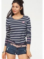Kangaroos Sweter w kolorze granatowym rozmiar: 44/46. Niebieskie swetry klasyczne damskie KangaROOS, bez kołnierzyka. Za 93.26 zł.