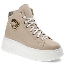 Beżowe Sneakersy Lemar Modne Buty Damskie. Brązowe obuwie sportowe damskie Lemar, na jesień, ze skóry, bez zapięcia. Za 329.00 zł.