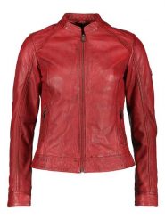 HIS Skórzana kurtka w kolorze czerwonym rozmiar: 50. Czerwone kurtki damskie HIS, bez wzorów, ze skóry, bez kaptura. Za 478.99 zł.