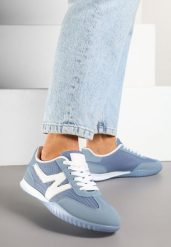 Niebieskie Sneakersy Klasyczne Tenisówki Istia. Niebieskie obuwie sportowe damskie Renee, z jeansu, bez zapięcia, tenisowe. Za 79.99 zł.