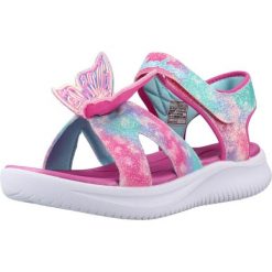 Sandały SKECHERS 303109L Rose. Czerwone sandały damskie Skechers, bez wzorów, z materiału, bez obcasa, bez zapięcia. Za 173.99 zł.