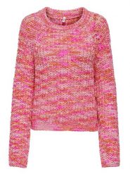 ONLY Sweter w kolorze różowo-pomarańczowym rozmiar: XL. Pomarańczowe swetry klasyczne damskie Only, xl, ze splotem, bez kołnierzyka. Za 74.63 zł.