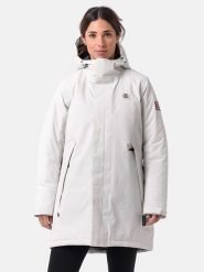 TERNUA Płaszcz funkcyjny "Naskaupi" w kolorze szarym rozmiar: S. Szare płaszcze damskie TERNUA, m, bez wzorów, z materiału, bez kaptura. Za 1,011.95 zł.