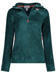 Canadian Peak Kurtka polarowa "Upaloodeak" w kolorze ciemnozielonym rozmiar: XL. Zielone kurtki damskie Canadian Peak, xl, bez wzorów, z materiału, bez kaptura. Za 100.75 zł.