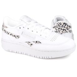 Buty damskie sportowe do chodzenia Reebok CLUB C DOUBLE REVENGE. Białe obuwie sportowe casual damskie Reebok, z materiału, trekkingowe, Reebok Club. W wyprzedaży za 219.00 zł.