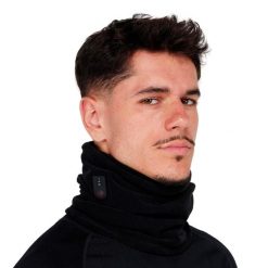 Ogrzewany polarowy komin na szyję z akumulatorem. Czarne kominy damskie G-HEAT, na zimę, bez wzorów, z materiału. Za 264.64 zł.