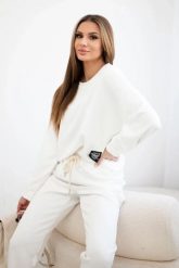 Komplet masełko bluza + spodnie ecru. Bluzy damskie KESI, l, bez wzorów, z dresówki, bez kaptura. Za 342.93 zł.