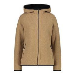 Kurtka z kapturem z recyklingowanej wełny damska CMP. Brązowe kurtki damskie CMP, bez wzorów, z wełny, z kapturem. W wyprzedaży za 649.20 zł.