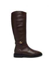 Calvin Klein Kozaki Square High Boot Lth Mg Hdw HW0HW03187 Brązowy. Brązowe kozaki damskie Calvin Klein, ze skóry, bez obcasa, na płaskiej podeszwie, bez zapięcia. Za 849.99 zł.