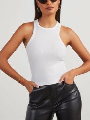 Milan Kiss Top w kolorze białym rozmiar: S. Białe koszulki sportowe damskie Milan Kiss, s, bez wzorów, bez ramiączek. Za 82.99 zł.