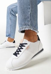 Biało-Różowe Sneakersy Sznurowane Atheleta. Białe obuwie sportowe damskie Born2be, bez zapięcia, na fitness i siłownię. Za 79.99 zł.