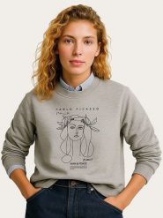 WOOOP Bluza "Picasso War & Peace" w kolorze szarym rozmiar: M. Szare bluzy damskie Wooop, m, bez wzorów, bez kaptura. Za 124.95 zł.