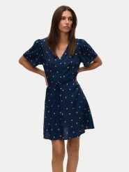Vero Moda Sukienka letnia Alba 10292845 Granatowy Regular Fit. Niebieskie sukienki damskie Vero Moda, bez wzorów, z wiskozy, bez ramiączek. Za 119.99 zł.