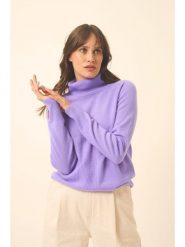 Just Cashmere Kaszmirowy golf w kolorze fioletowym rozmiar: XL. Różowe golfy damskie Just Cashmere, xl, bez wzorów, z kaszmiru, bez ramiączek. Za 480.90 zł.